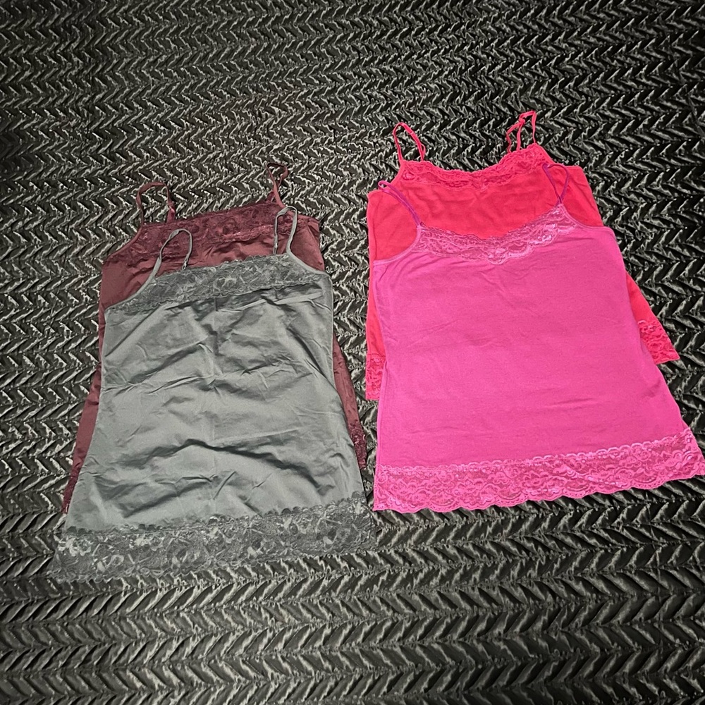 Maurice’s/CATO Lace Trim Cami Bundle, size M, Layering Tank Top Lot, Camisole